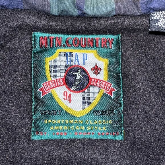 Vintage Gap MNT Country Plaid Tartan Puffer Puffy Fleece Lined Men’s Vest Jacket - Picture 4 of 9